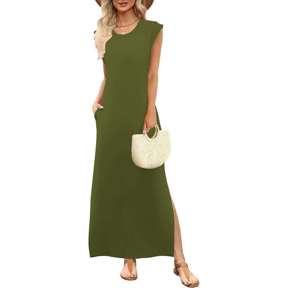 Women's Summer Dress Polyester Spandex Small Casual Beach Vacation Maxi